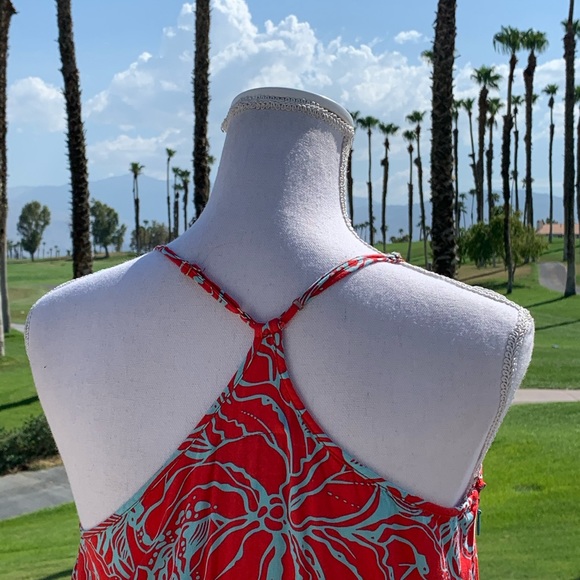 Escapada living Resort Wear Red  Maxi Dress medium - Picture 4 of 10